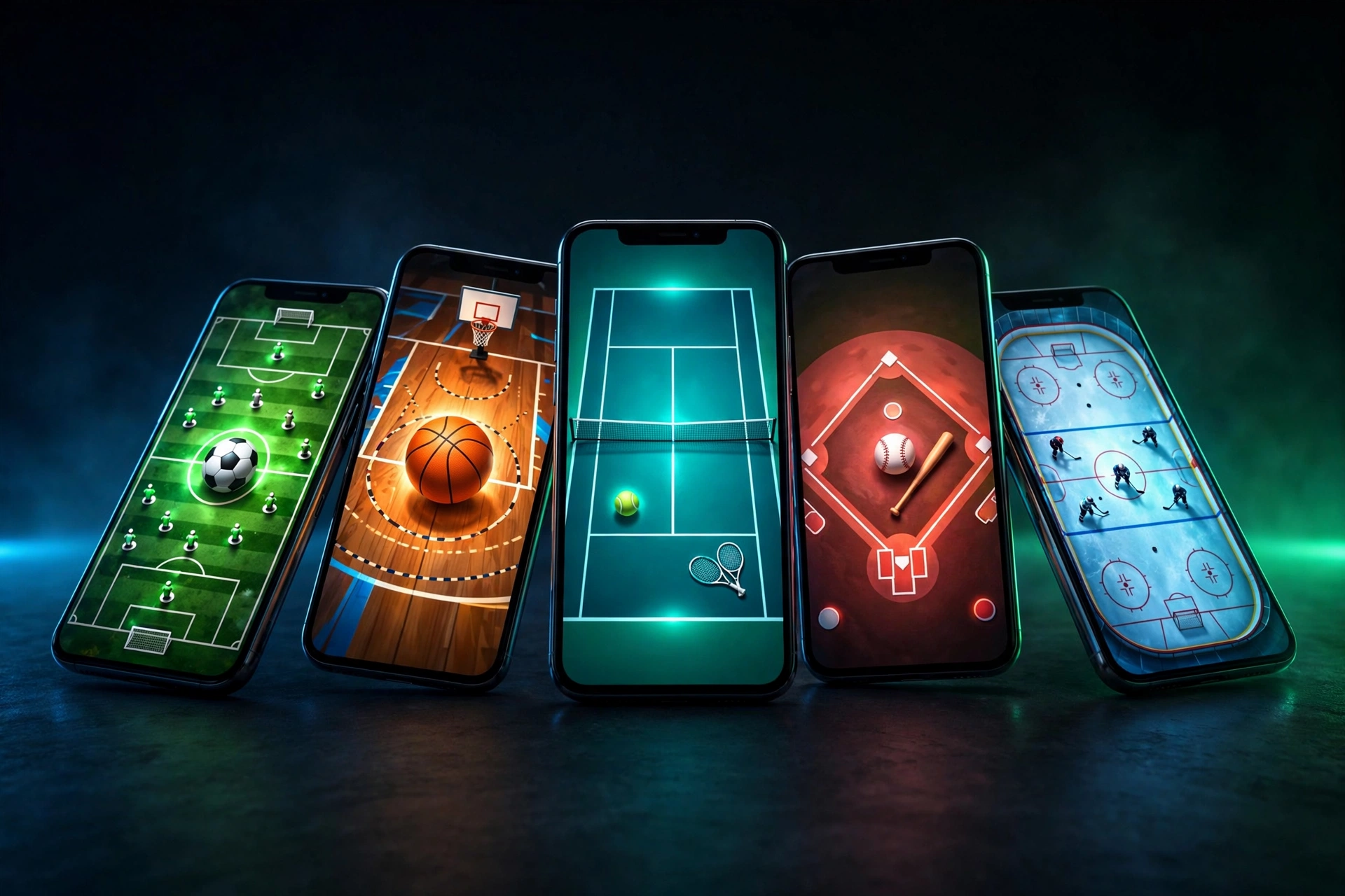 Several smartphones fanned out showing different live cricket streaming apps — best Cricfy TV alternatives
